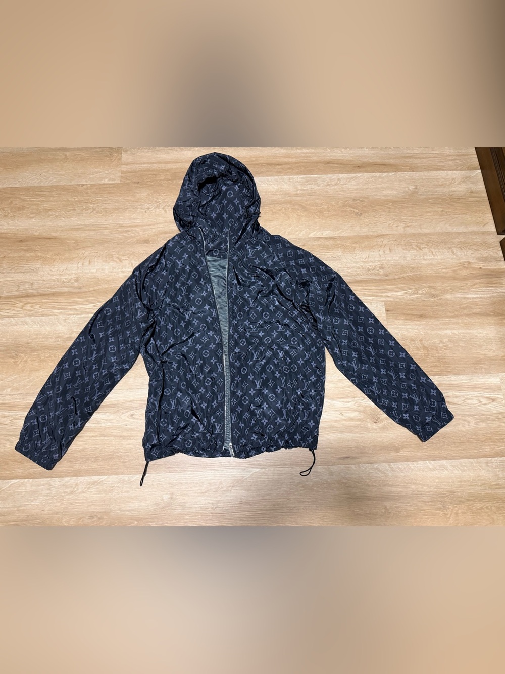 Men’s Black classic Monogram Hooded Windbreaker